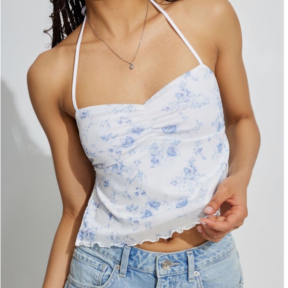 Garage Mesh Apron Back Halter Top